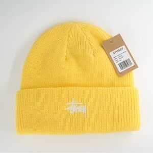 Stussy Yellow Knit Beanie One Size Brand New With Tag Authentic